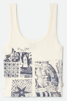 Women's Collage A-Tank in the color Off White - Front Product View