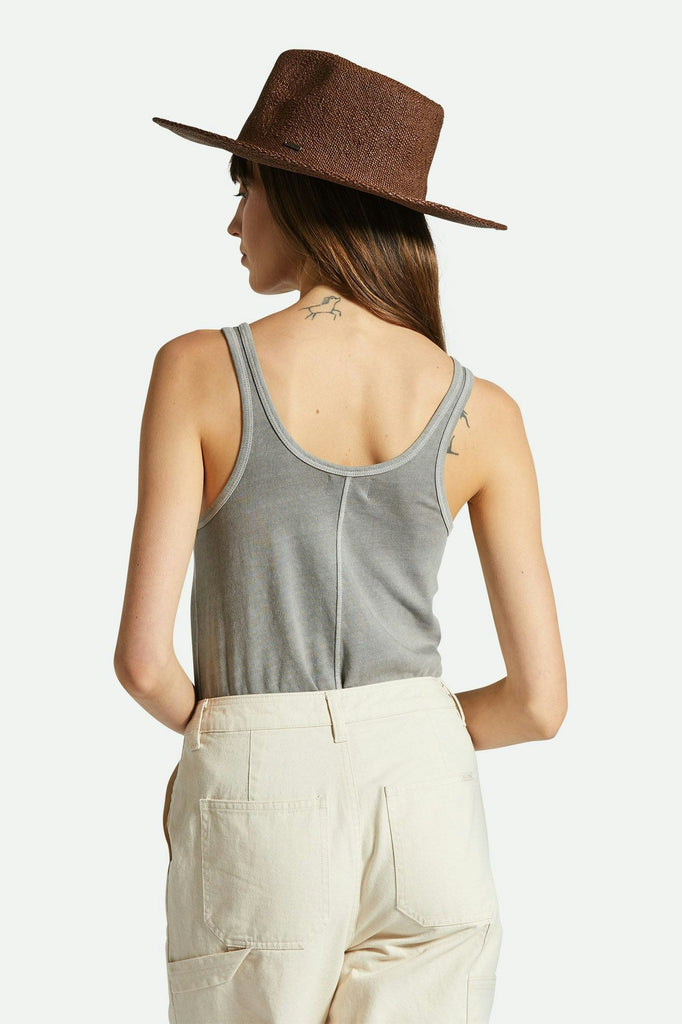Women's Fit, Back View | Carefree Organic Garment Dyed Scoop Neck Tank - Washed Black