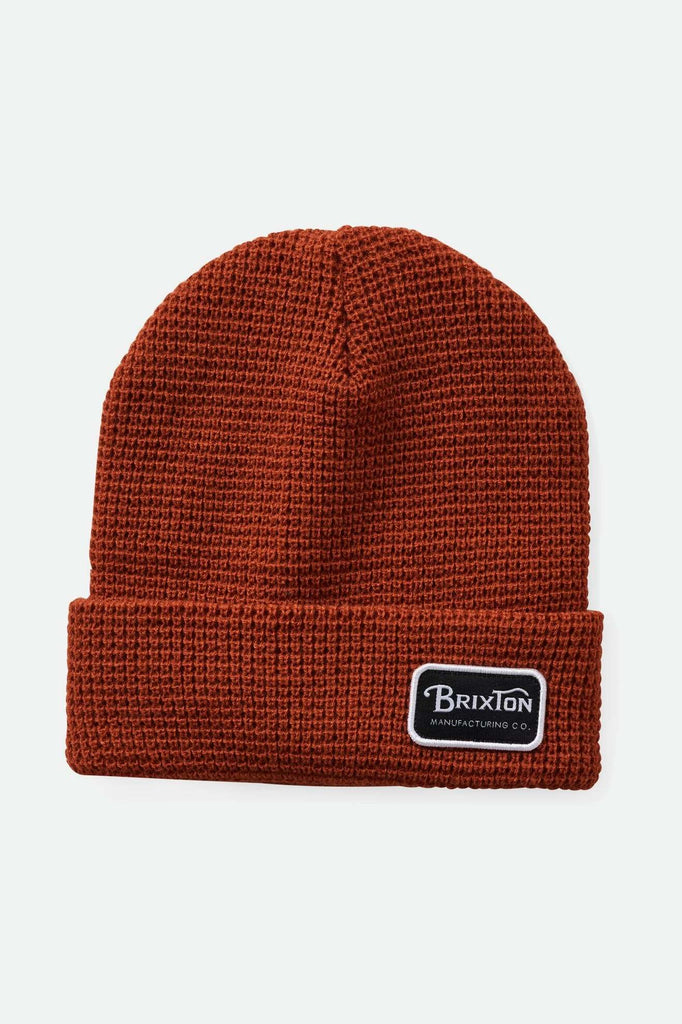 Brixton Unisex Grade Waffle Knit Beanie - Rust Orange | Main