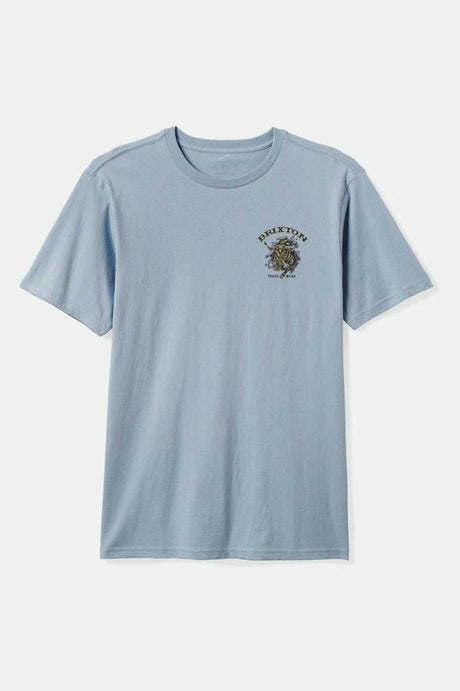 Brixton Men's El Toro S/S Tailored T-Shirt - Dusty Blue | Profile