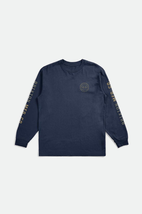 Crest L/S Tee - Washed Navy/Olive Surplus/Antelope