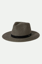 Women's Carolina Straw Packable Travel Hat in the color Black/Natural - Front Product View