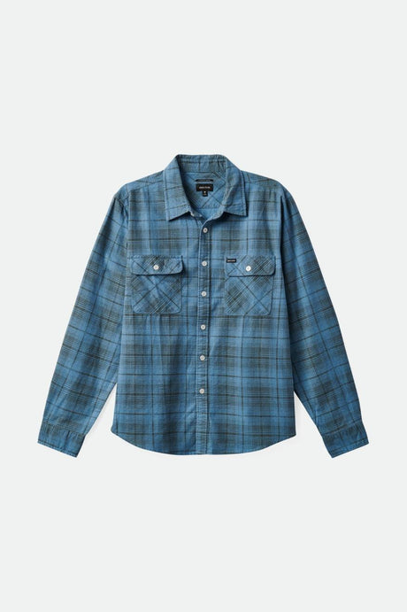 Bowery Summer Weight L/S Flannel - Blue Heaven/Gunmetal