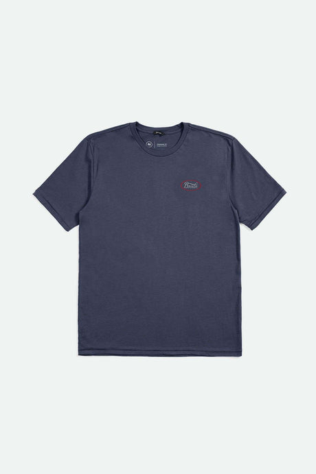 Brixton Men's Parsons S/S Tailored T-Shirt - Washed Navy/Grey/Brick | Main