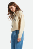 Women's Brixton Ranching Club Crew Sweater in the color Whitecap - Women's Side View