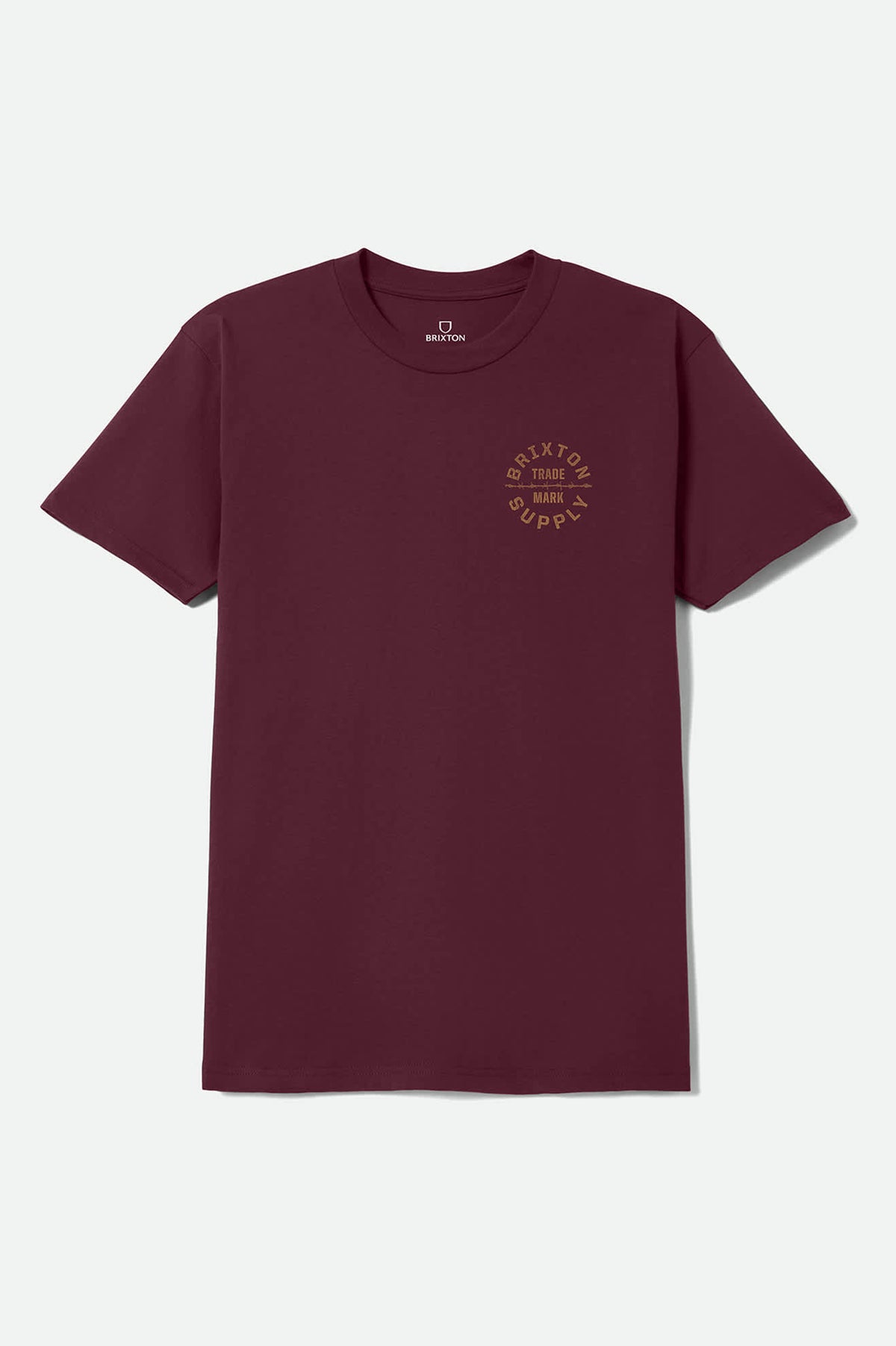 Men's Oath V Standard T-Shirt in the color Burgundy/Tobacco - Front Product View