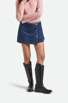Women's Wrap Skort in the color Rinse Denim - Women's Front View
