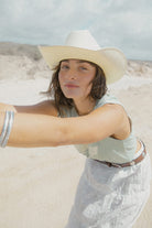 Women's Brixton Ranch Muscle Tank in the color Sage Green - Women's Lifestyle image