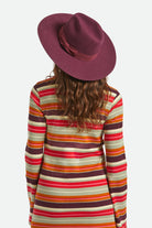 Women's Layton Comfort Fedora in the color Port/Port - Women's Back View