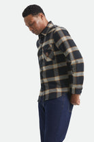 Men's Bowery Flannel in the color Black/Cream - Additional Fit image