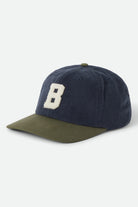 Unisex Big B Adjustable Hat in the color Washed Navy/Dark Olive - Front Product View