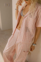 Women's Paradise Lounge Short Sleeve Shirt in the color Chalk Pink - Men's Lifestyle image