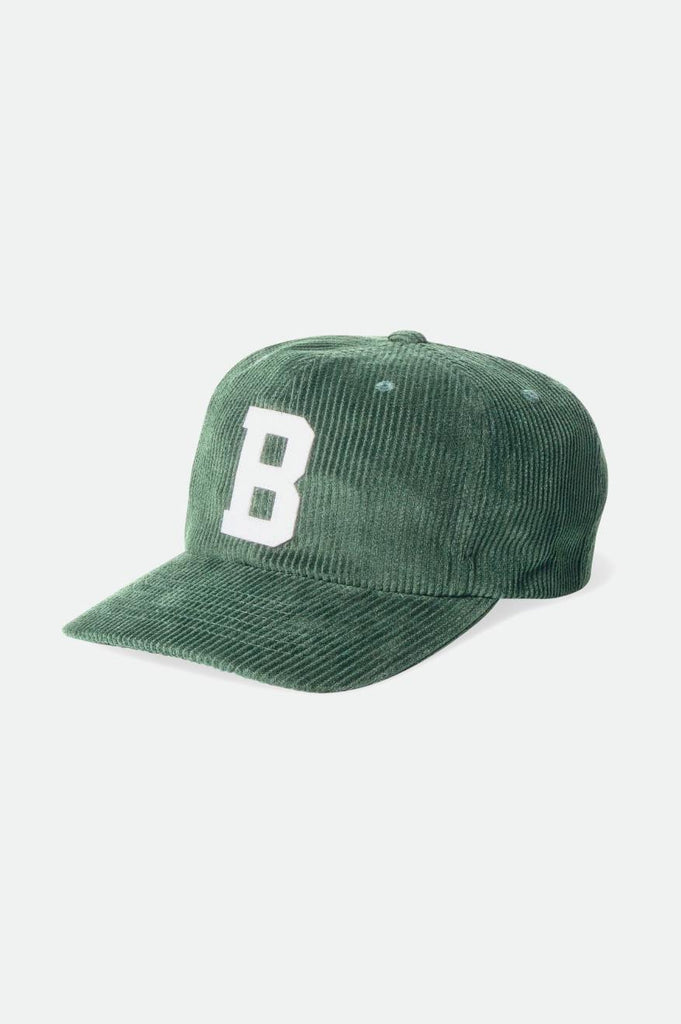 Brixton Men's Big B Adjustable Hat - Emerald Cord | Profile