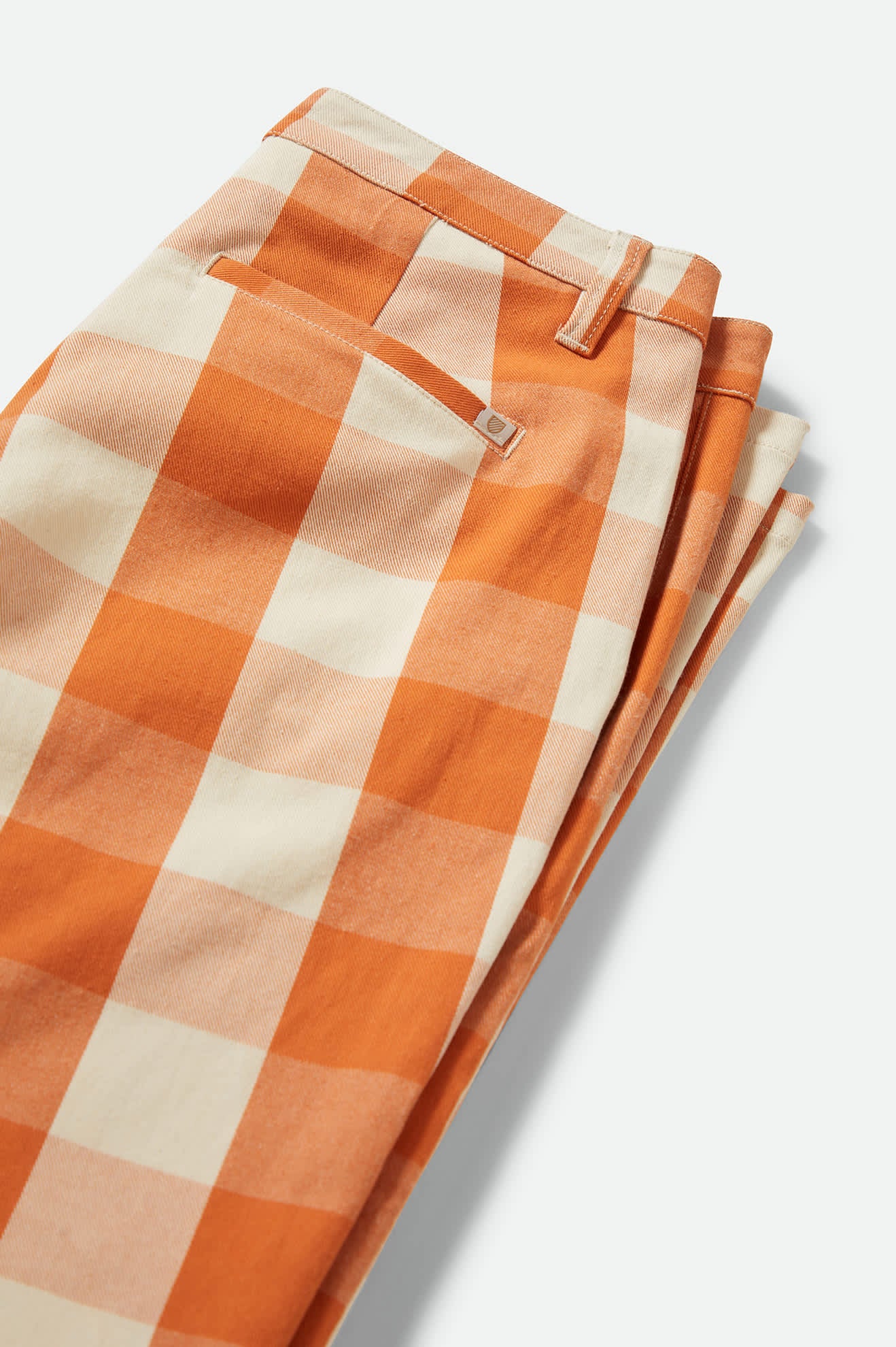 Women's Bedford Pant in the color Tangerine Gingham - Additional Laydown image