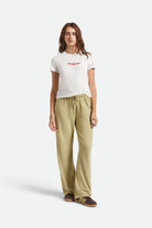 Women's Carefree Organic Garment Dye Lounge Pant in the color Elm - Women's Front View
