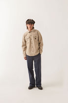 Men's Durham Felted Stretch Jacket in the color Oatmeal - Men's Front View