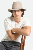 Unisex Wesley Fedora in the color Timeless Taupe - Men's Front View