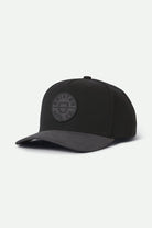 Brixton Men's Crest C Netplus MP Snapback - Black/Black/Black | Profile