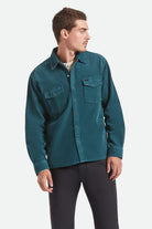 Men's New West Relaxed Overshirt in the color Night Sage Corduroy - Men's Front View