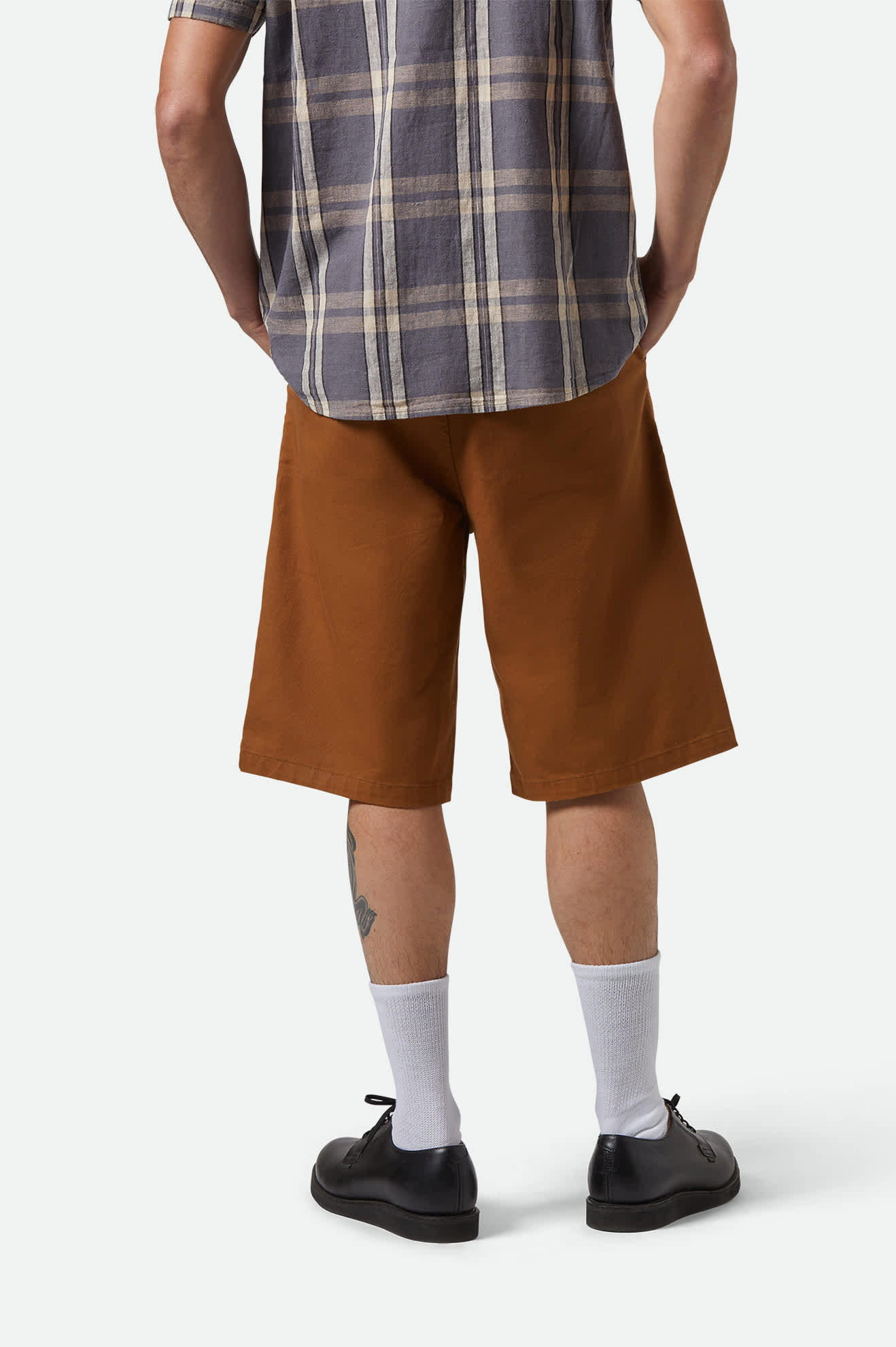Men's Choice Chino Baggy Short in the color Washed Copper - Men's Back View