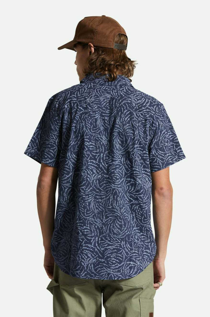 Back Fit Image | Charter Print S/S Woven Shirt - Washed Navy/Dusty Ripple