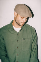 Unisex Brood Newsboy Cap in the color Dark Tan/Black Hickory Stripe - Men's Lifestyle image