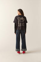 Women's Rodeo Trailors Boxy Crop T-Shirt in the color Black - Additional Fit image