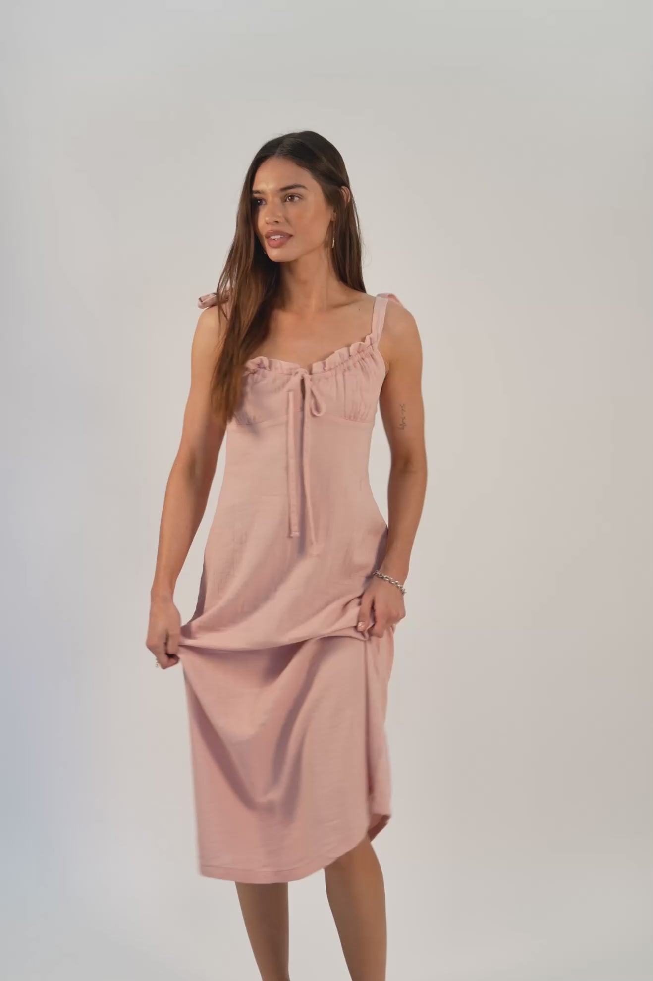 Women's The Tie Dress in Silver Pink – Brixton Europe