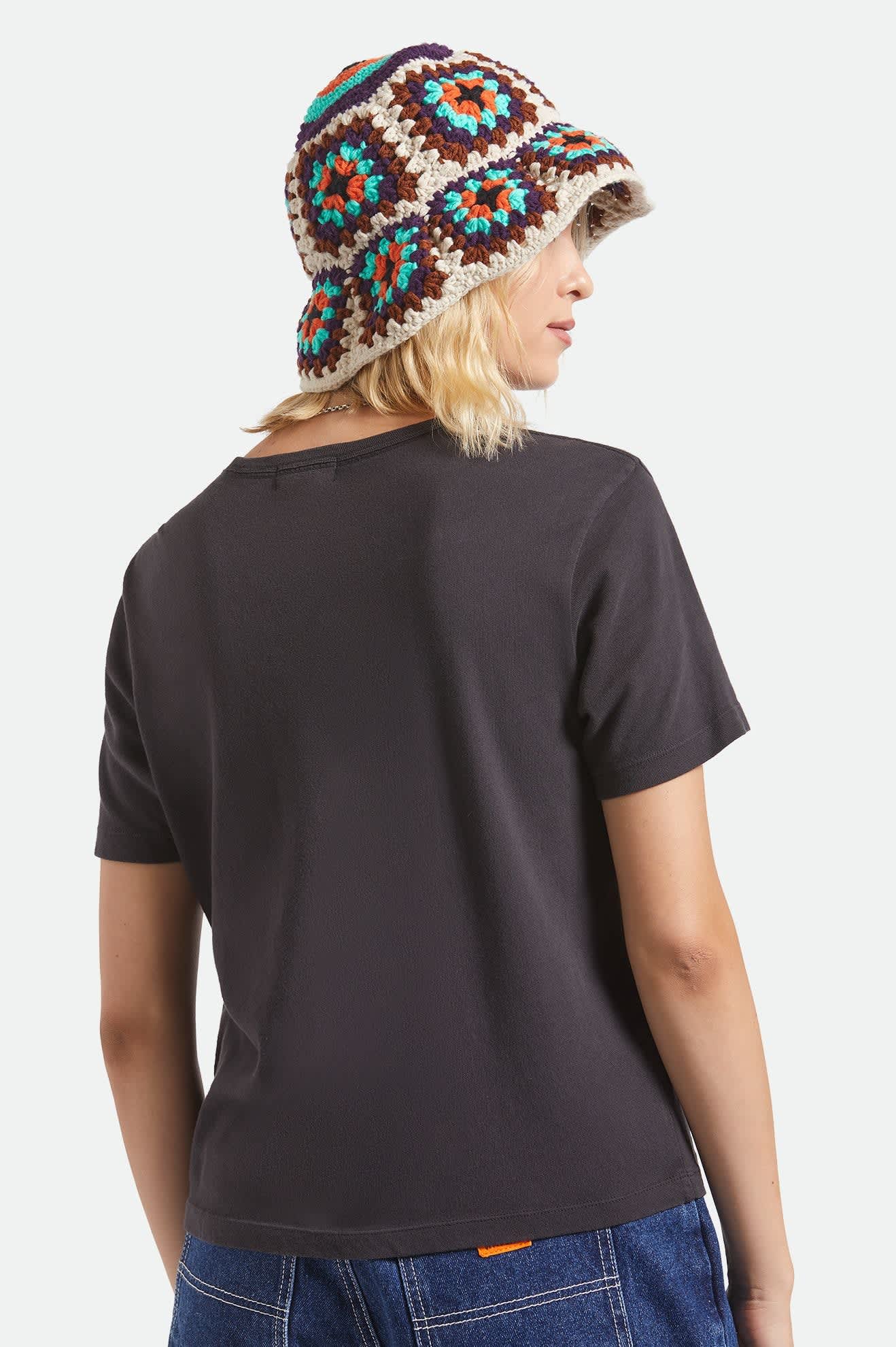 Women's Crochet Knit Bucket Hat in the color Multi Color - Additional Fit image
