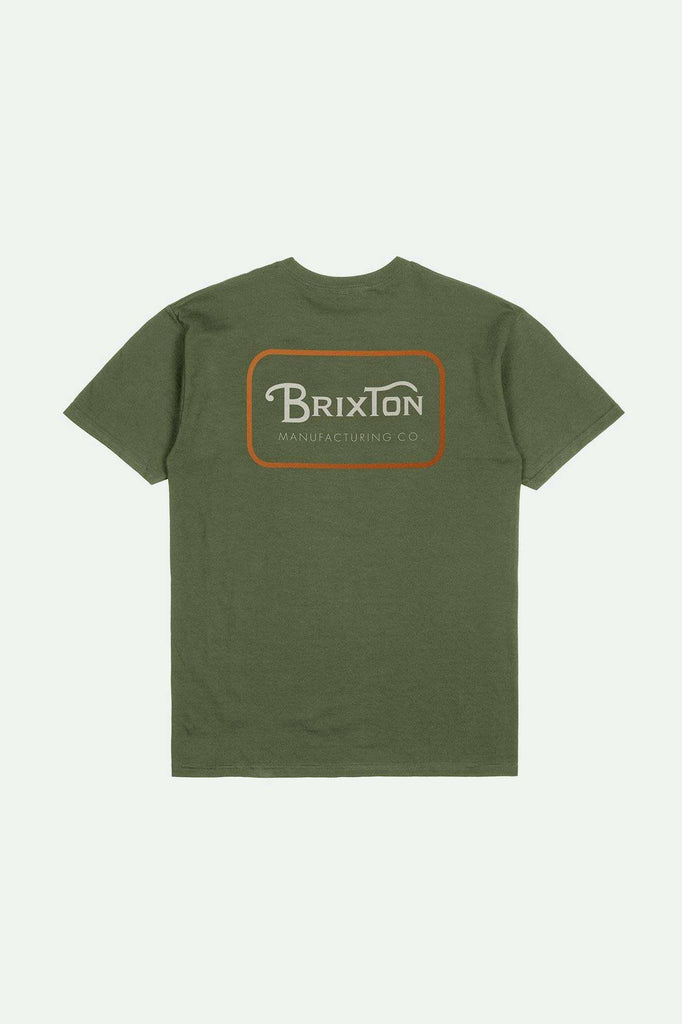 Back Laydown Image for Grade S/S Standard T-Shirt - Ivy Green/Rust/Off White