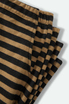 Women's The Audrey Knit Trouser Pant in the color Washed Black/Khaki Stripe - Additional Laydown image
