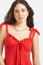Women's The Tie Dress in the color Adrenaline Rush - Women's Front View