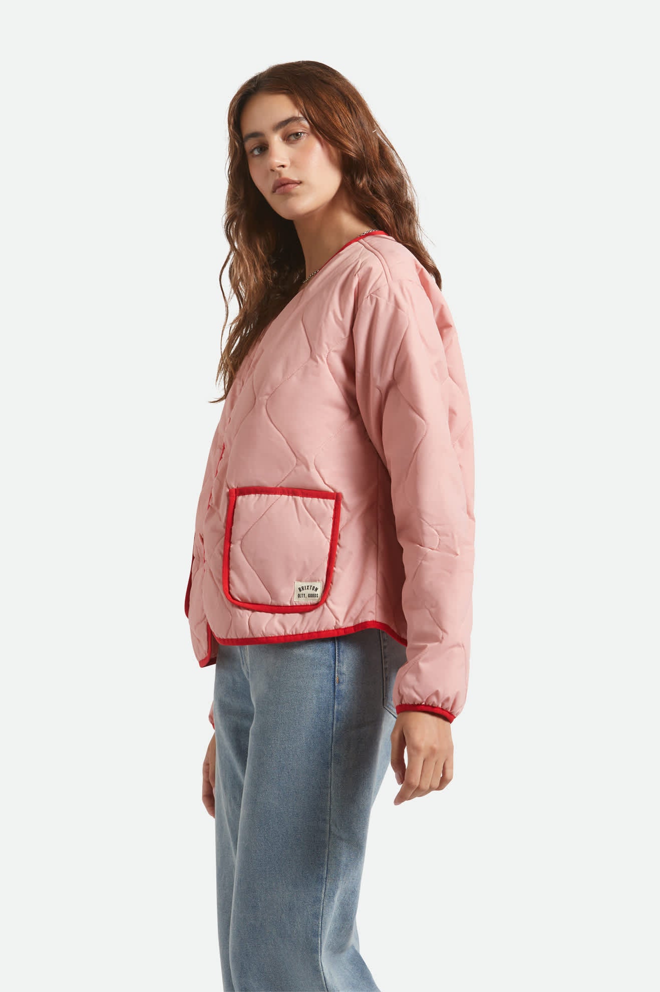 Women's Delilah Quilted Jacket in the color Mellow Rose - Women's Side View