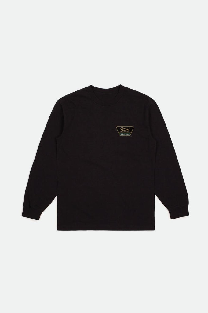 Brixton Linwood L/S Tee  - Black/Antelope/Pine Needle