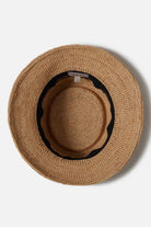 Women's Ellee Straw Bucket Hat in the color Tan/Black - Additional Laydown image