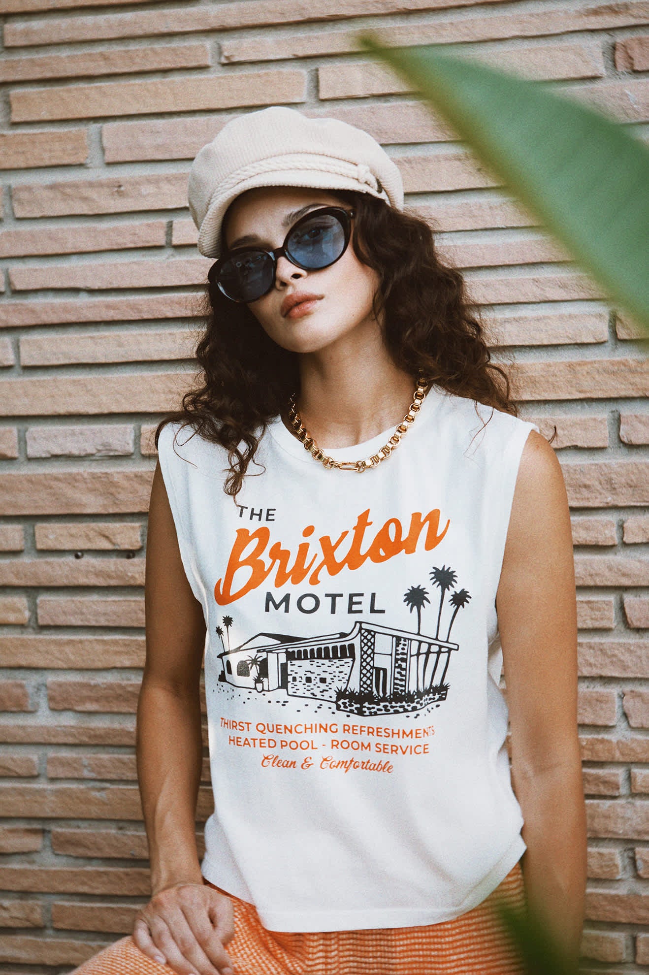 Women's Brixton Motel Muscle Tank in the color Off White - Men's Lifestyle image