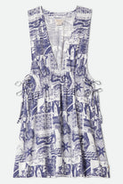 Women's The Bells Dress in the color Navy/White Collage - Front Product View