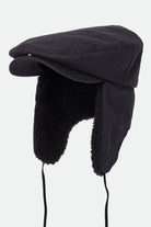 Unisex Barrel Earflap Snap Cap in the color Black/Black - Additional Laydown image