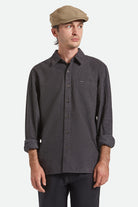 Unisex Brood Newsboy Cap in the color Dark Tan/Black Hickory Stripe - Men's Front View