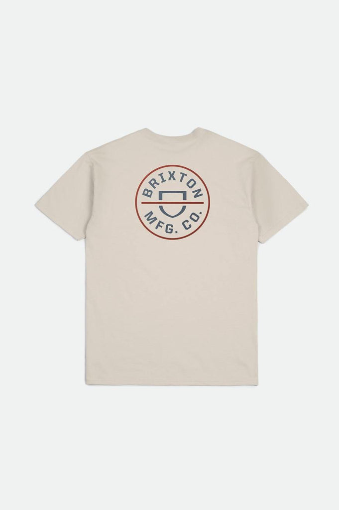 Brixton Crest II S/S Standard Tee - Cream/Flint Blue/Barn Red