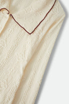 Women's Grace Button Down Shirt in the color Off White/Wild Ginger - Additional Laydown image