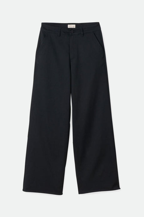 Brixton Women's Victory Full Length Wide Leg Pant - Black | Profile