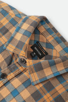 Men's Bowery Flannel in the color Khaki/Blue - Additional Laydown image