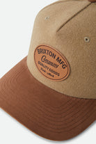 Unisex Stratton Melton Wool Snapback in the color Khaki/Brown Suede - Additional Laydown image