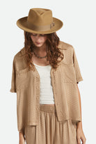 Unisex Swindle Convertabrim Fedora in the color Antique Bronze - Women's Front View