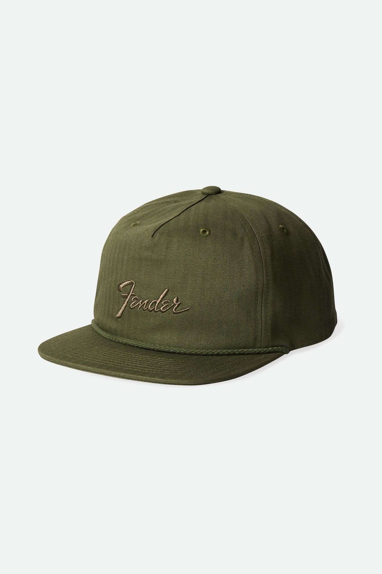 Brixton Unisex Fender Factory Netplus Snapback - Olive Surplus | Main