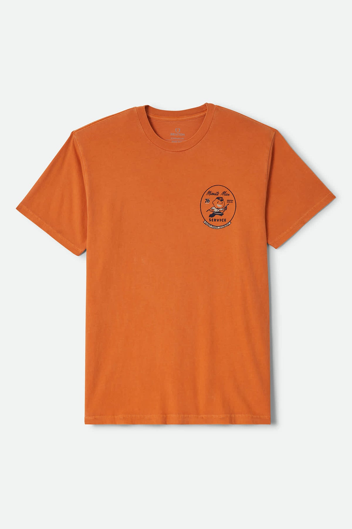 Men's 76 Minute Man Standard T-Shirt in the color Washed Orange - Front Product View