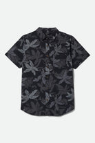Men's Charter Print Short Sleeve Shirt in the color Black/Trooper/Future Grey Palm Floral - Front Product View