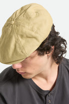 Unisex Brood Lightweight Newsboy Cap in the color Washed Khaki - Additional Fit image