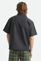 Men's Journey Lightweight 1/2 Zip Cropped Short Sleeve Shirt in the color Black - Men's Back View